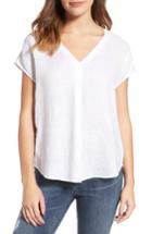 Women's Two By Vince Camuto Linen V-neck Blouse, Size - White
