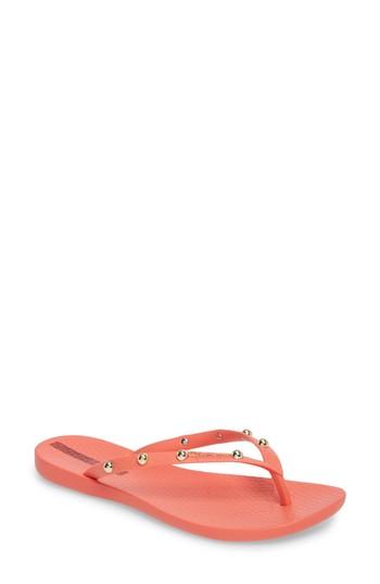 Women's Ipanema Wave Studs Flip Flop M - Red