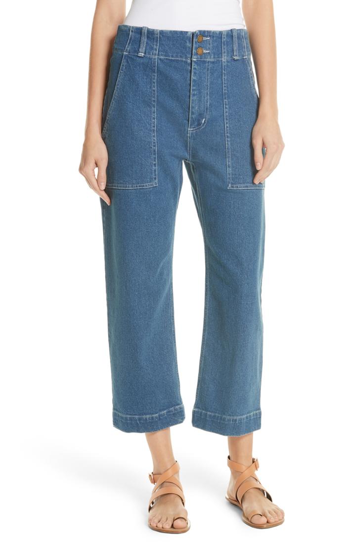 Women's Apiece Apart Liv Crop Straight Leg Jeans