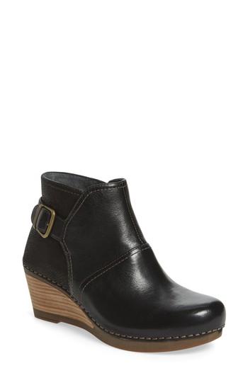 Women's Dansko 'shirley' Wedge Bootie .5-11us / 41eu M - Black