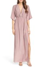 Women's Natalie Deayala Collection Flutter Sleeve Silk Gown - Purple