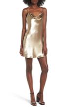 Women's Lovers + Friends Cowl Neck Minidress - Metallic