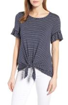 Women's Bobeau Bell Sleeve Tie Front Top - Blue