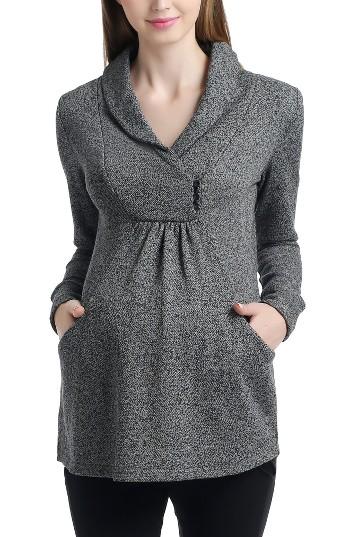 Women's Kimi And Kai Sadie Shawl Collar Maternity Sweatshirt