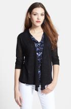 Women's Nic+zoe '4-way' Convertible Three Quarter Sleeve Cardigan - Black