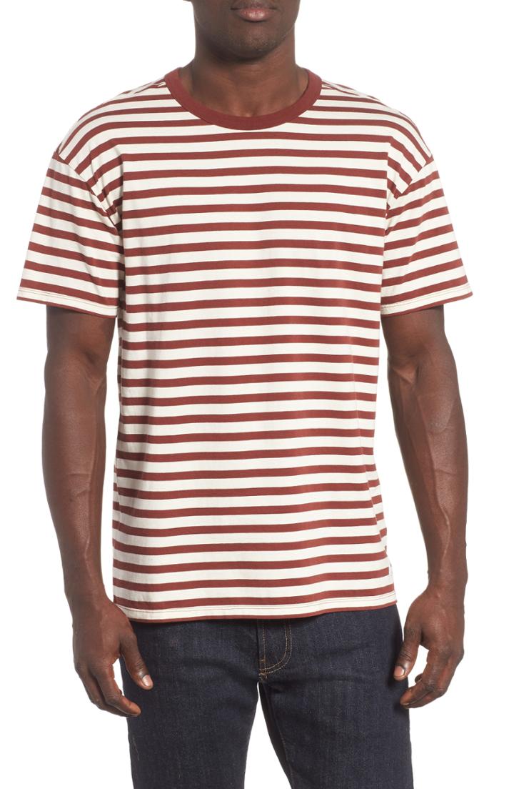 Men's Hurley Salton Stripe T-shirt - Brown