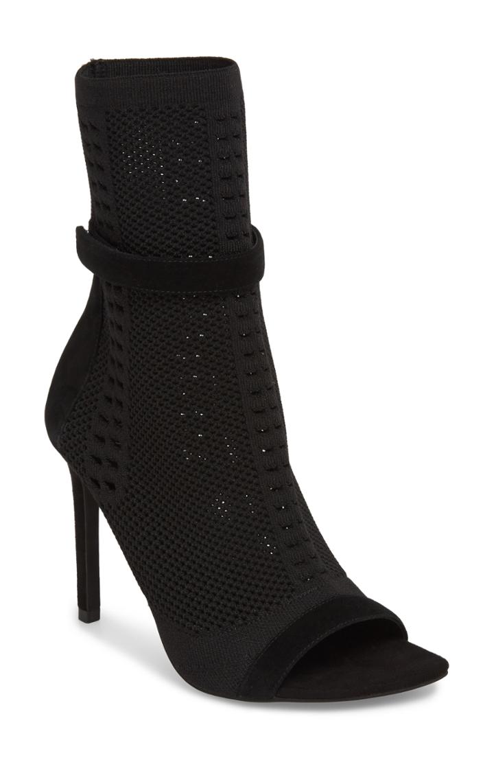 Women's Jeffrey Campbell Kehlani Knit Bootie Sandal .5 M - Black