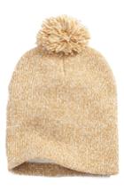 Women's Nyc Underground Fleece Lined Pompom Beanie - Beige