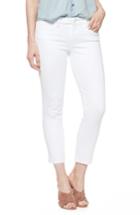 Women's Paige Skyline Raw Hem Crop Skinny Jeans - White