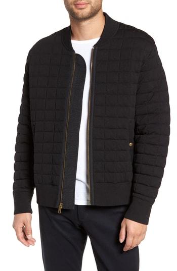 Men's Vince Quilted Bomber Jacket - Black