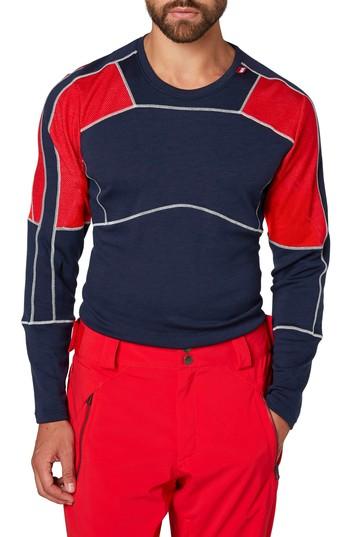Men's Helly Hansen Hh Lifa Merino Max Quarter Zip Pullover, Size - Blue