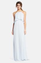 Women's Nouvelle Amsale 'cait' Chiffon Halter Gown, Size - Grey