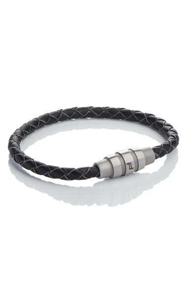 Men's Porsche Design 'grooves' Leather Bracelet
