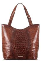 Brahmin Brayden Croc Embossed Leather Tote - Brown