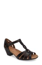 Women's Rockport Cobb Hill Abbott T-strap Sandal .5 W - Black