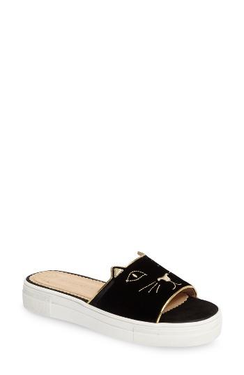 Women's Charlotte Olympia Kitty Slide Sandal Eu - Black