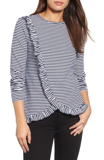 Women's Halogen Ruffle Wrap Top - Blue