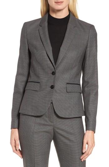 Women's Boss Jylana Stretch Wool Suit Jacket R - Grey