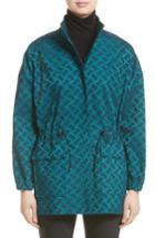 Women's St. John Collection Tile Jacquard Funnel Neck Jacket - Blue
