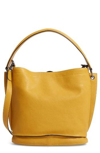 Longchamp 3d Leather Crossbody Hobo - Yellow