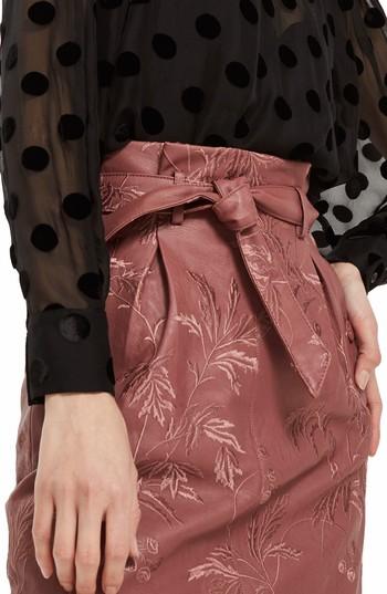 Women's Topshop Embroidered Paperbag Miniskirt Us (fits Like 0) - Pink