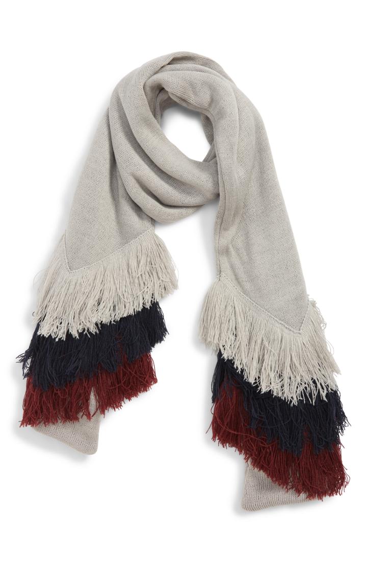 Women's Bp. Multi Fringe Scarf, Size - Grey