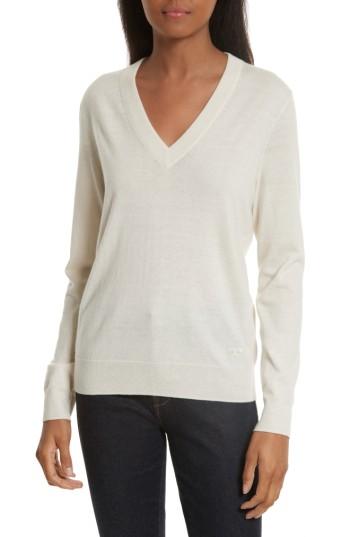 Women's Tory Burch Marilyn V-neck Cashmere Sweater