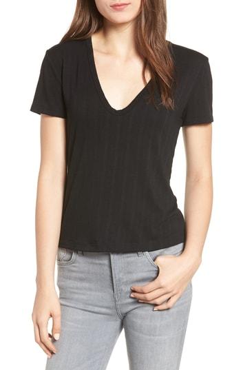 Women's All In Favor Rib Knit Tee - Black