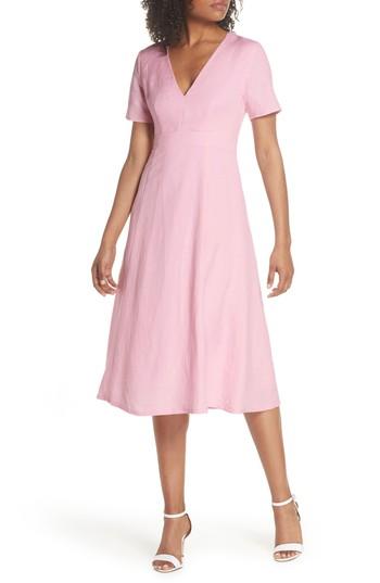 Women's First Monday Deep V-neck Midi Dress - Pink