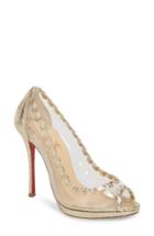 Women's Christian Louboutin Hargaret Whipstitched Pump Us / 35eu - Metallic