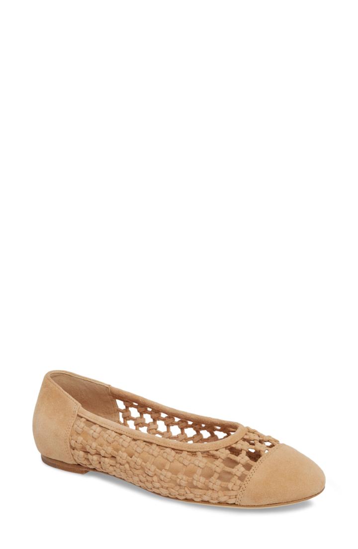 Women's Etienne Aigner Eden Skimmer Flat M - Beige