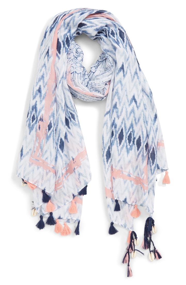 Women's Stella + Ruby Remixed Chevron Wrap, Size - Blue
