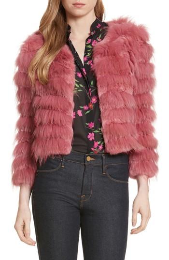Women's Alice + Olivia Fawn Fur Jacket - Pink
