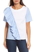 Women's Halogen Mix Poplin Top - White