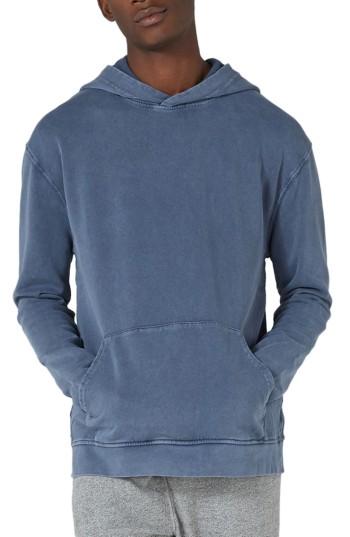 Men's Topman Dray Oversize Denim Wash Hoodie