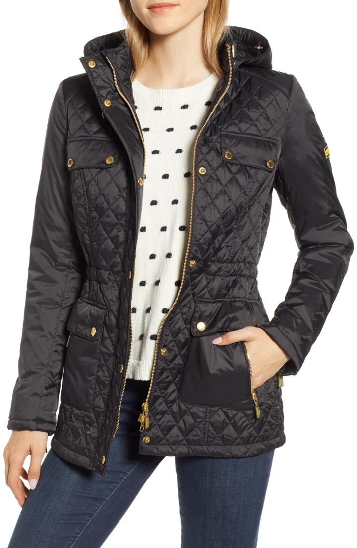 Women's Barbour International Penhal Quilted Jacket Us / 8 Uk - Black