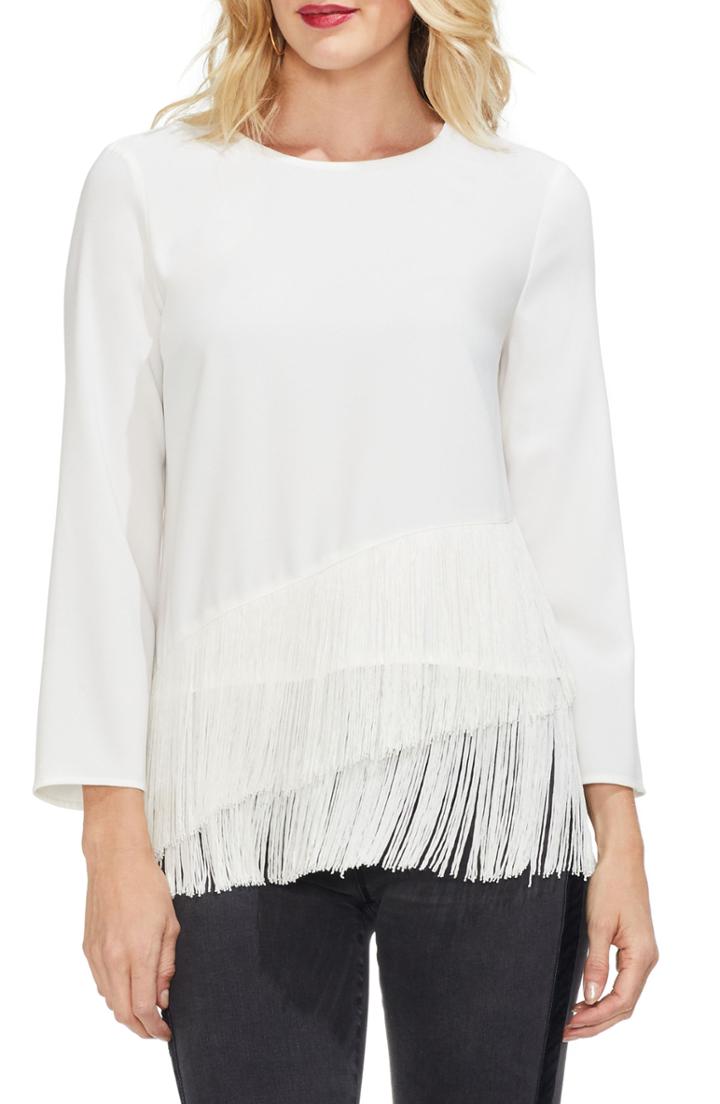 Women's Vince Camuto Tiered Fringe Top - Ivory