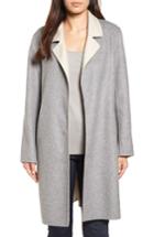 Women's Eileen Fisher Notch Collar Long Wool Blend Jacket - Beige