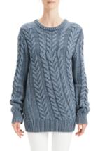 Women's Theory Twisting Cable Crewneck Sweater, Size - Blue