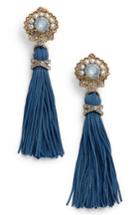 Women's Marchesa Crystal & Tassel Drop Earrings