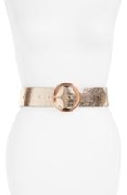 Women's Steve Madden Reversible Metallic/matte Faux Leather Belt - Rose Gold/ Black