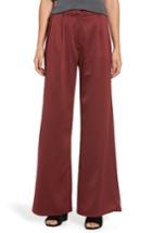 Women's Leith Wide Leg Satin Trousers - Red