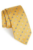 Men's David Donahue Geometric Silk Tie, Size - Metallic