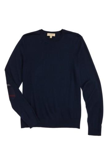 Men's Burberry Brit Richmond Cotton & Cashmere Sweater - Blue