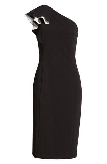Women's Rachel Roy Collection One-shoulder Flutter Sheath Dress