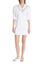 Women's Opening Ceremony Lace Yoke Sateen Shirtdress