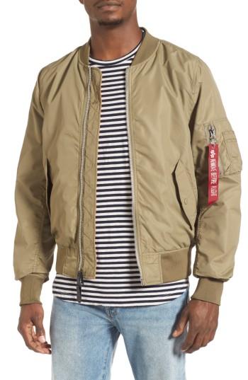 Men's Alpha Industries Lb-2 Scout Reversible Flight Jacket, Size - Beige