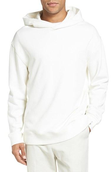 Men's Vince Side Zip Pullover Hoodie - White