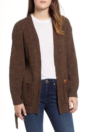 Women's Obey Eleanor Rib Knit Cardigan - Brown