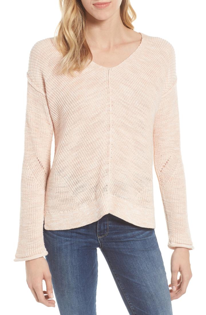 Women's Caslon Marl V-neck Sweater - Beige
